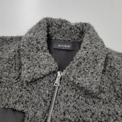 【中古品】【メンズ】 MLVINCE メルヴィンス PANELLED TRUCKER JACKET トラッカージャケット アウター 142-251026-as-08-izu サイズ：L カラー：グレー×ブラック 万代Net店