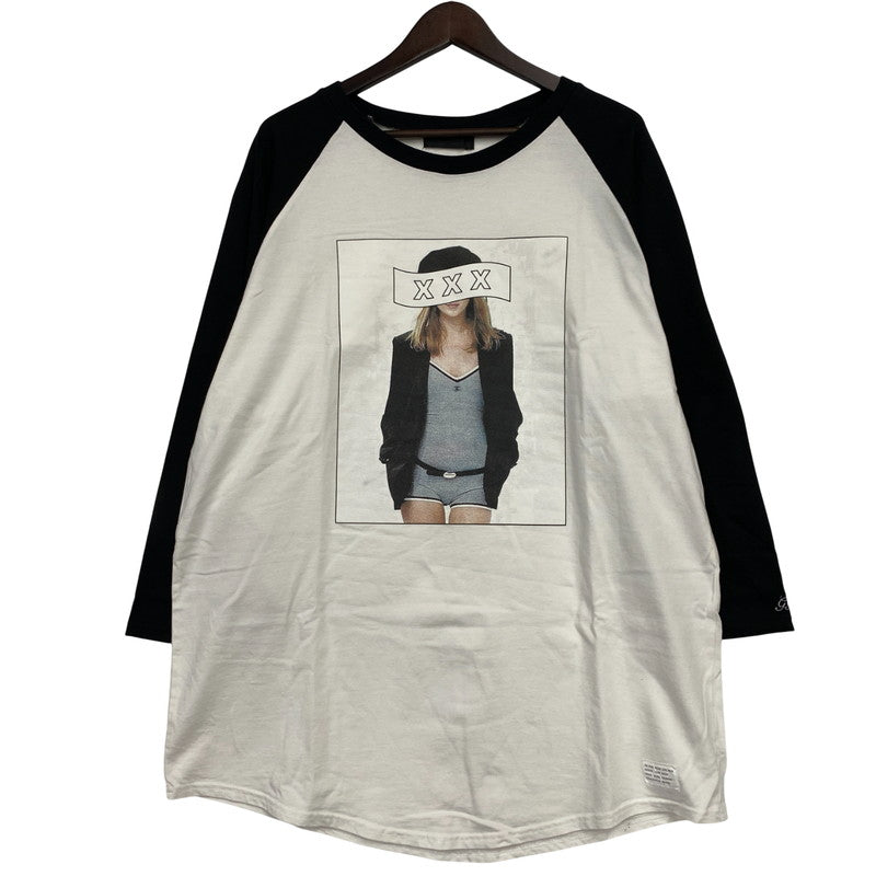 【中古品】【メンズ】 GOD SELECTION XXX ゴッド セレクション トリプルエックス PHOTO RAGLAN T-SHIRT フォト ラグラン Tシャツ トップス 142-251028-as-28-izu サイズ：XL カラー：ホワイト×ブラック 万代Net店