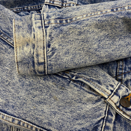 【中古品】【メンズ】 SMALL-E BUFFALO PLAID FLANNEL LINER CHEMICAL WASH DENIM JACKET 70417 0819 刻印527 ケミカルウォッシュ デニムジャケット USA製 アウター 146-251027-as-09-izu サイズ：L カラー：インディゴ 万代Net店