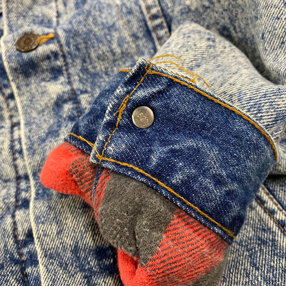 【中古品】【メンズ】 SMALL-E BUFFALO PLAID FLANNEL LINER CHEMICAL WASH DENIM JACKET 70417 0819 刻印527 ケミカルウォッシュ デニムジャケット USA製 アウター 146-251027-as-09-izu サイズ：L カラー：インディゴ 万代Net店