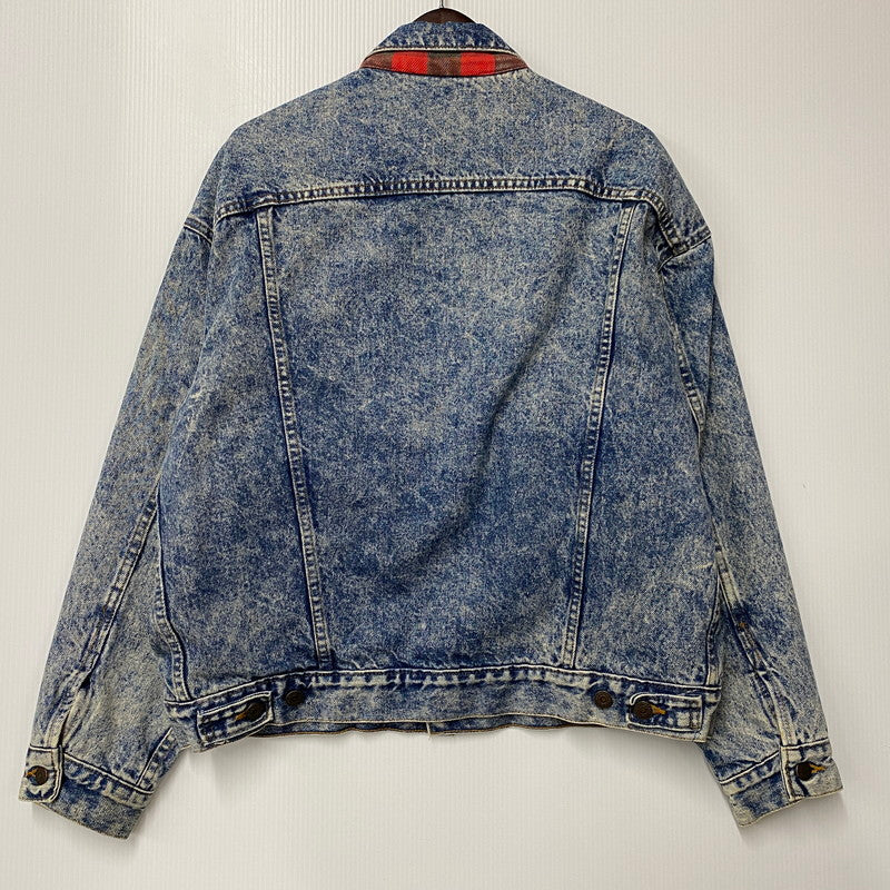 【中古品】【メンズ】 SMALL-E BUFFALO PLAID FLANNEL LINER CHEMICAL WASH DENIM JACKET 70417 0819 刻印527 ケミカルウォッシュ デニムジャケット USA製 アウター 146-251027-as-09-izu サイズ：L カラー：インディゴ 万代Net店