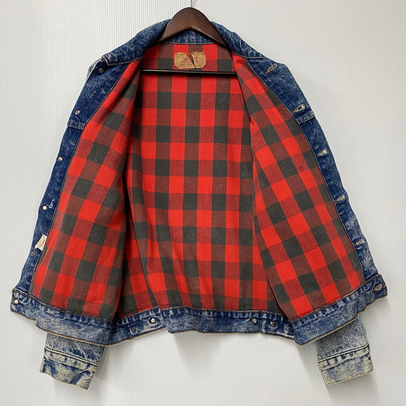 【中古品】【メンズ】 SMALL-E BUFFALO PLAID FLANNEL LINER CHEMICAL WASH DENIM JACKET 70417 0819 刻印527 ケミカルウォッシュ デニムジャケット USA製 アウター 146-251027-as-09-izu サイズ：L カラー：インディゴ 万代Net店