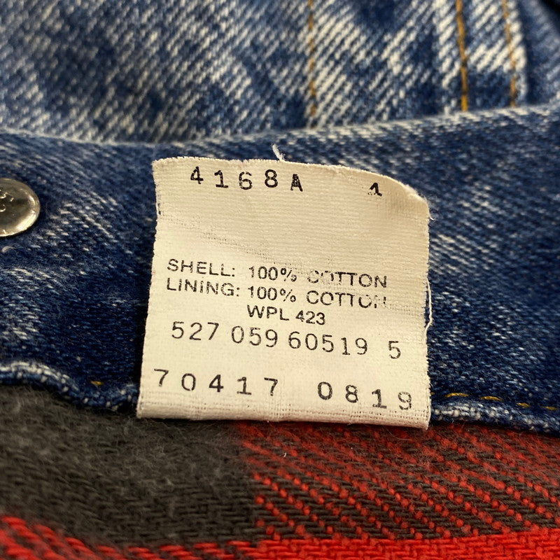 【中古品】【メンズ】 SMALL-E BUFFALO PLAID FLANNEL LINER CHEMICAL WASH DENIM JACKET 70417 0819 刻印527 ケミカルウォッシュ デニムジャケット USA製 アウター 146-251027-as-09-izu サイズ：L カラー：インディゴ 万代Net店
