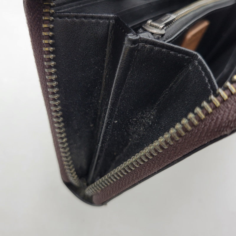 【中古品】【レディース】 COACH コーチ × DISNEY ディズニー SIGNATURE ROUND ZIP LONG WALLET F31350 シグネチャー ラウンドジップ ロングウォレット 長財布 181-251028-as-38-izu カラー：ブラウン 万代Net店