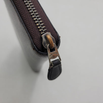 【中古品】【レディース】 COACH コーチ × DISNEY ディズニー SIGNATURE ROUND ZIP LONG WALLET F31350 シグネチャー ラウンドジップ ロングウォレット 長財布 181-251028-as-38-izu カラー：ブラウン 万代Net店