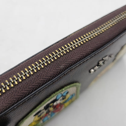【中古品】【レディース】 COACH コーチ × DISNEY ディズニー SIGNATURE ROUND ZIP LONG WALLET F31350 シグネチャー ラウンドジップ ロングウォレット 長財布 181-251028-as-38-izu カラー：ブラウン 万代Net店