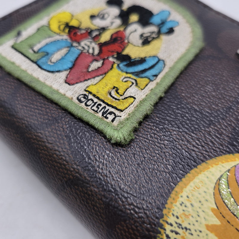 【中古品】【レディース】 COACH コーチ × DISNEY ディズニー SIGNATURE ROUND ZIP LONG WALLET F31350 シグネチャー ラウンドジップ ロングウォレット 長財布 181-251028-as-38-izu カラー：ブラウン 万代Net店