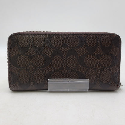 【中古品】【レディース】 COACH コーチ × DISNEY ディズニー SIGNATURE ROUND ZIP LONG WALLET F31350 シグネチャー ラウンドジップ ロングウォレット 長財布 181-251028-as-38-izu カラー：ブラウン 万代Net店