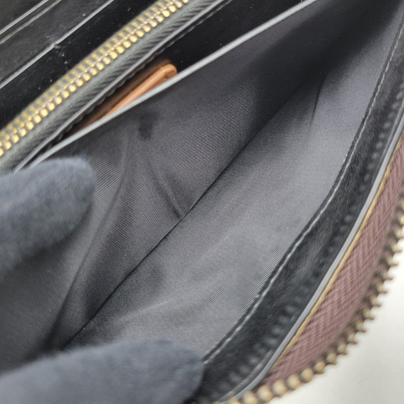 【中古品】【レディース】 COACH コーチ × DISNEY ディズニー SIGNATURE ROUND ZIP LONG WALLET F31350 シグネチャー ラウンドジップ ロングウォレット 長財布 181-251028-as-38-izu カラー：ブラウン 万代Net店