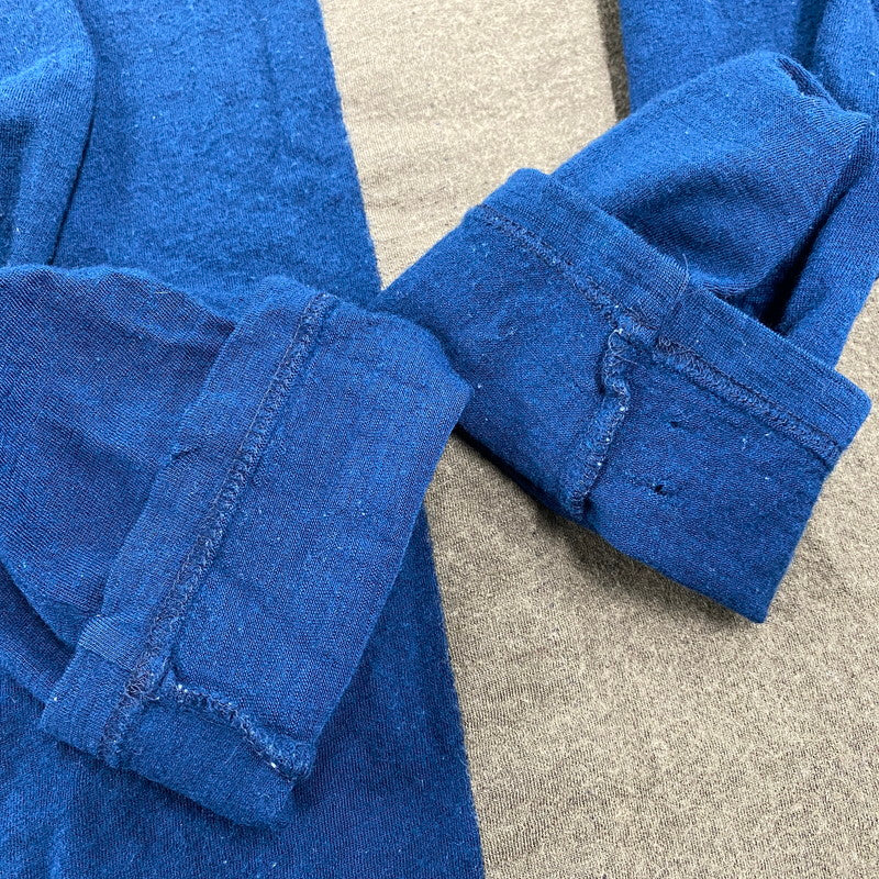 【現状渡し品】【メンズ】 2-TONE WOOL KNIT SWEATER ツートン ウール ニット セーター フランス製 長袖 トップス 140-251027-as-14-izu サイズ：L カラー：ブルー系 万代Net店