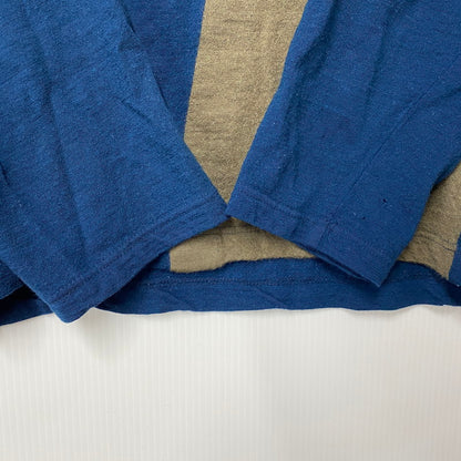 【現状渡し品】【メンズ】 2-TONE WOOL KNIT SWEATER ツートン ウール ニット セーター フランス製 長袖 トップス 140-251027-as-14-izu サイズ：L カラー：ブルー系 万代Net店