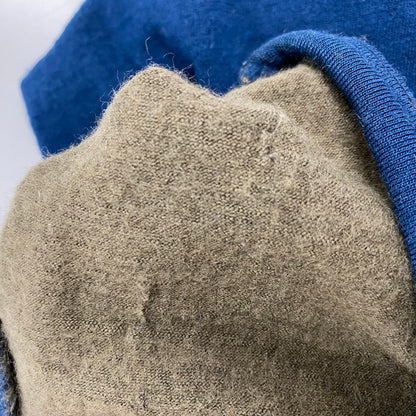 【現状渡し品】【メンズ】 2-TONE WOOL KNIT SWEATER ツートン ウール ニット セーター フランス製 長袖 トップス 140-251027-as-14-izu サイズ：L カラー：ブルー系 万代Net店