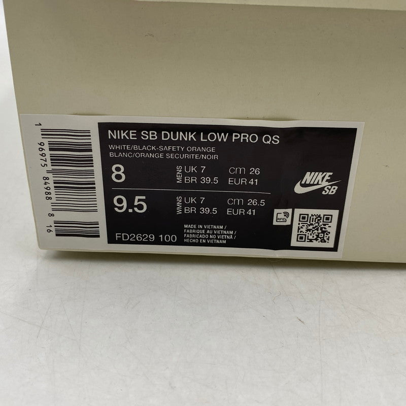【中古美品】【メンズ/レディース】 NIKE SB ナイキエスビー × TIGHTBOOTH タイトブース DUNK LOW PRO QS FD2629-100 ダンク ロー プロ QS スニーカー シューズ 靴 160-251028-as-11-izu サイズ：26cm カラー：WHITE/BLACK-SAFETY ORANGE 万代Net店