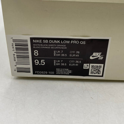 【中古美品】【メンズ/レディース】 NIKE SB ナイキエスビー × TIGHTBOOTH タイトブース DUNK LOW PRO QS FD2629-100 ダンク ロー プロ QS スニーカー シューズ 靴 160-251028-as-11-izu サイズ：26cm カラー：WHITE/BLACK-SAFETY ORANGE 万代Net店
