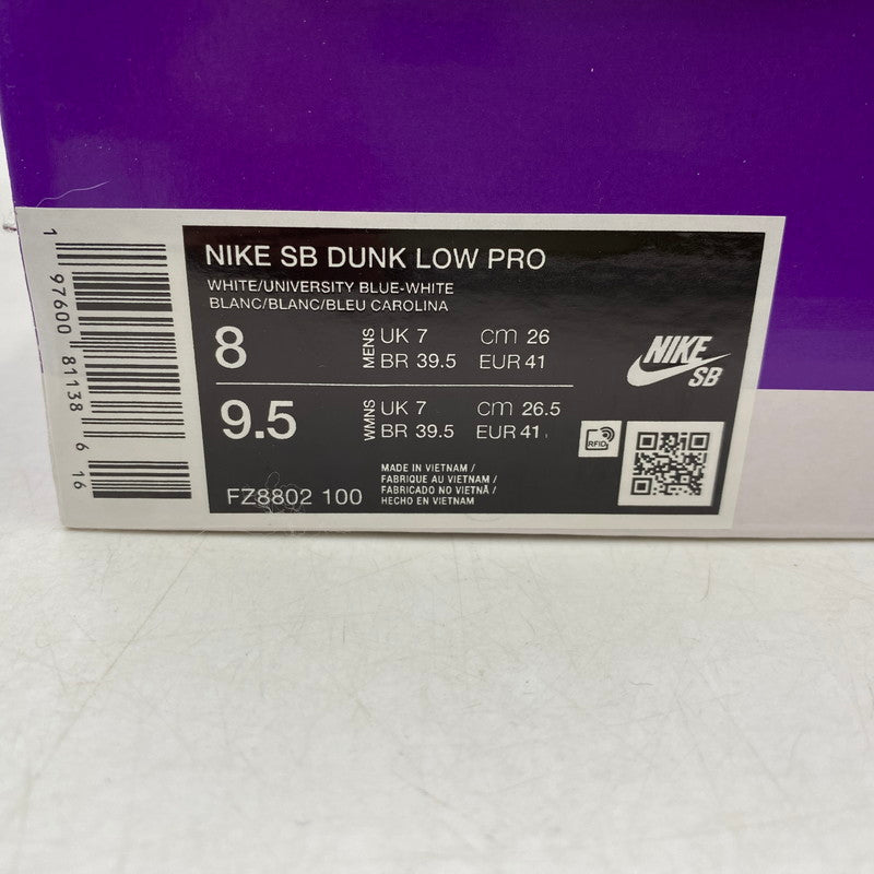 【中古美品】【メンズ/レディース】 NIKE SB ナイキエスビー × NICOLE HAUSE ニコールハウゼ DUNK LOW PRO FZ8802-100 ダンク ロー プロ スニーカー シューズ 靴 160-251028-as-10-izu サイズ：26cm カラー：WHITE/UNIVERSITY BLUE-WHITE 万代Net店