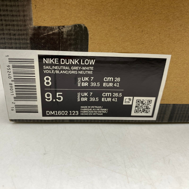 【中古品】【メンズ/レディース】 NIKE ナイキ × OFF-WHITE オフホワイト DUNK LOW DM1602-123 ダンク ロー スニーカー シューズ 靴 160-251028-as-12-izu サイズ：26cm カラー：SAIL/NEUTRAL GREY-WHITE 万代Net店