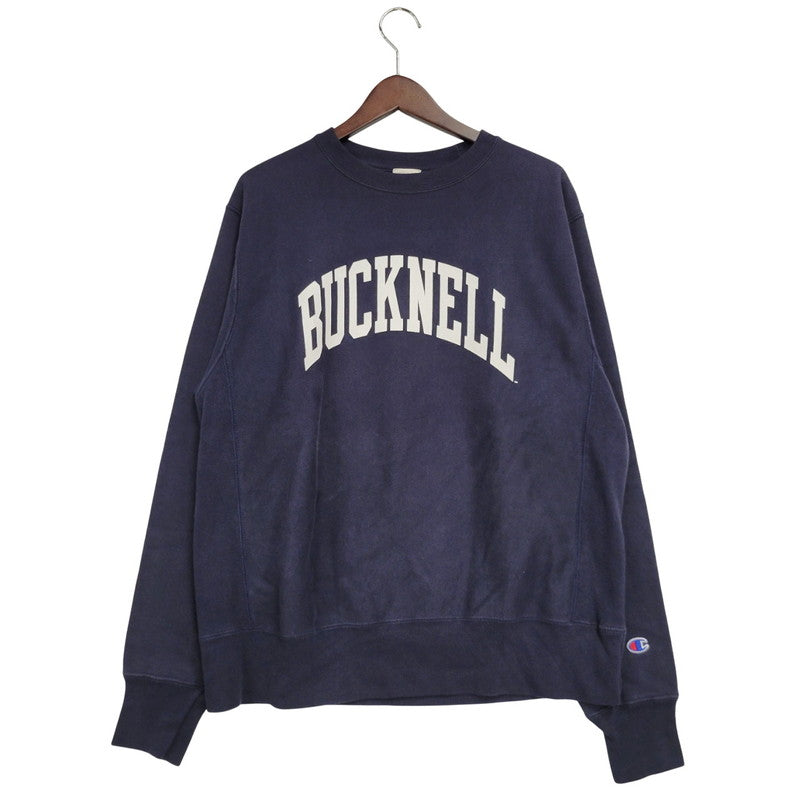 【中古品】【メンズ】 Champion チャンピオン BUCKNELL REVERSE WEAVE SWEATSHIRT リバースウィーブ スウェットシャツ 青単タグ復刻 トレーナー 長袖 トップス 148-251101-as-14-izu サイズ：M カラー：ネイビー 万代Net店