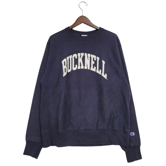 【中古品】【メンズ】 Champion チャンピオン BUCKNELL REVERSE WEAVE SWEATSHIRT リバースウィーブ スウェットシャツ 青単タグ復刻 トレーナー 長袖 トップス 148-251101-as-14-izu サイズ：M カラー：ネイビー 万代Net店