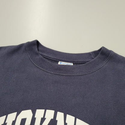 【中古品】【メンズ】 Champion チャンピオン BUCKNELL REVERSE WEAVE SWEATSHIRT リバースウィーブ スウェットシャツ 青単タグ復刻 トレーナー 長袖 トップス 148-251101-as-14-izu サイズ：M カラー：ネイビー 万代Net店
