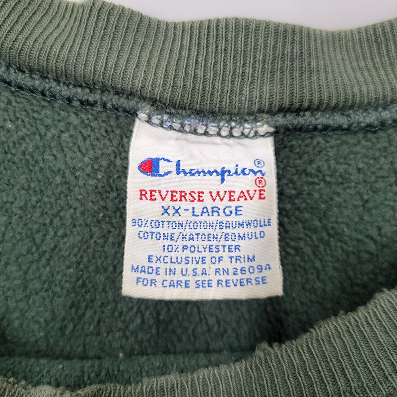 【現状渡し品】【メンズ】 Champion チャンピオン USA製 刺繍タグ 90S 目有 REVERSE WEAVE SWEATSHIRT リバース ウィーブ スウェットシャツ トップス 長袖 146-251030-cs-01-izu サイズ：XXL カラー：グリーン 万代Net店