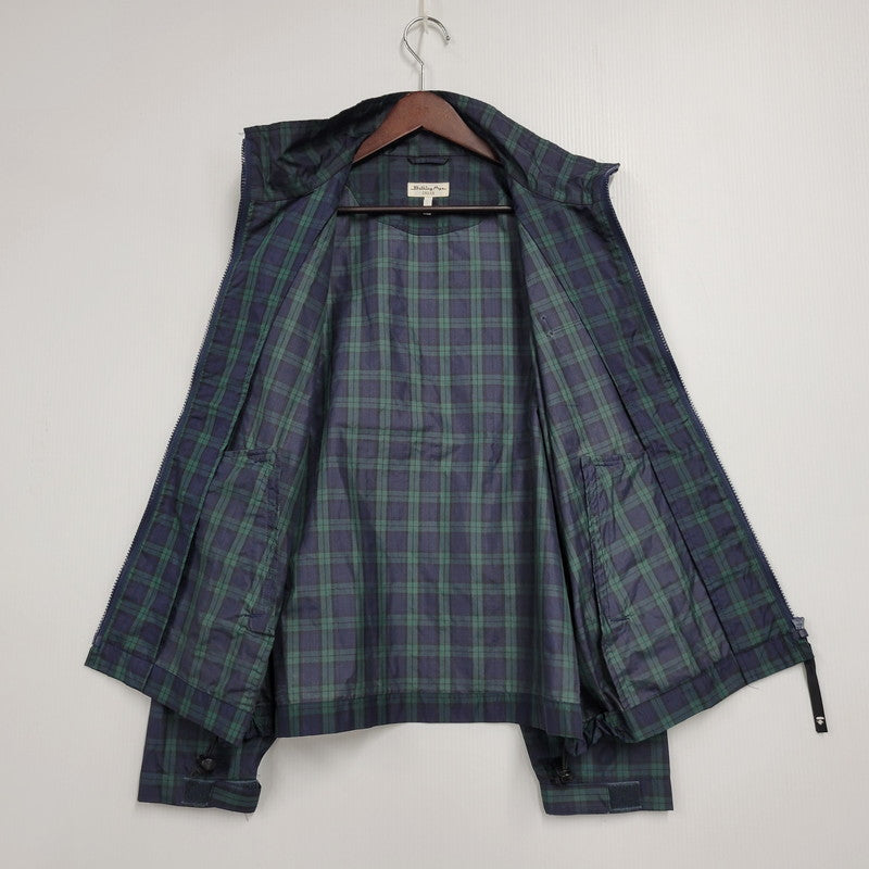 【中古品】【メンズ】 BATHING APE CYCLES ベイシングエイプ 日本製 90S CHECK NYLON JACKET チェック ナイロン ジャケット アウター 142-251030-cs-12-izu サイズ：M カラー：ネイビー×グリーン 万代Net店