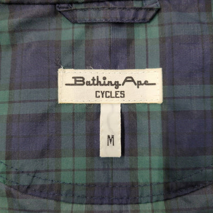 【中古品】【メンズ】 BATHING APE CYCLES ベイシングエイプ 日本製 90S CHECK NYLON JACKET チェック ナイロン ジャケット アウター 142-251030-cs-12-izu サイズ：M カラー：ネイビー×グリーン 万代Net店