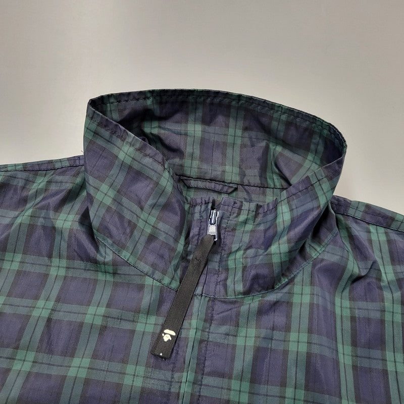 【中古品】【メンズ】 BATHING APE CYCLES ベイシングエイプ 日本製 90S CHECK NYLON JACKET チェック ナイロン ジャケット アウター 142-251030-cs-12-izu サイズ：M カラー：ネイビー×グリーン 万代Net店