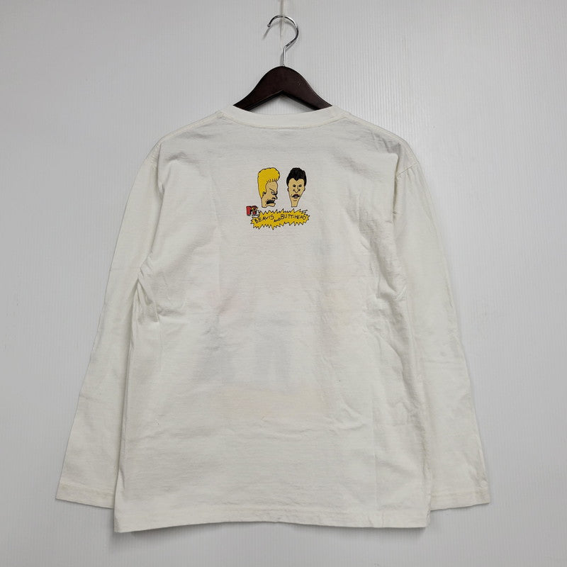 【中古品】【メンズ】 BEAVIS AND BUTT-HEAD ビーバス アンド バットヘッド X-CHIC LS TEE ロングスリーブ Tシャツ トップス 長袖 146-251029-cs-18-izu サイズ：M カラー：ホワイト 万代Net店