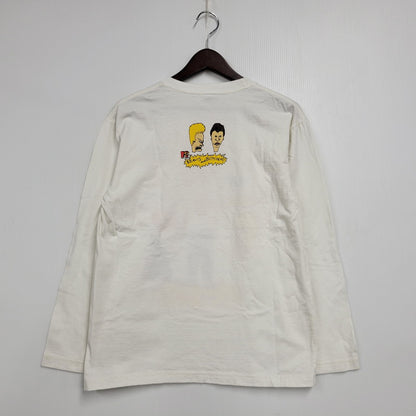【中古品】【メンズ】 BEAVIS AND BUTT-HEAD ビーバス アンド バットヘッド X-CHIC LS TEE ロングスリーブ Tシャツ トップス 長袖 146-251029-cs-18-izu サイズ：M カラー：ホワイト 万代Net店