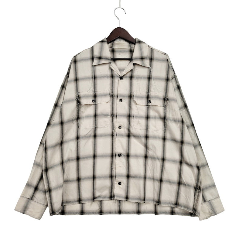 【中古美品】【メンズ】 LQUARTET エルカルテット COTTON OMBRE 50S COLLAR CRAFTSMAN SHIRT LQ25SS-LS-012 コットン オンブレ カラー クラフトマン シャツ チェック 長袖 トップス 140-251030-as-21-izu サイズ：M カラー：BLUE GRAY 万代Net店