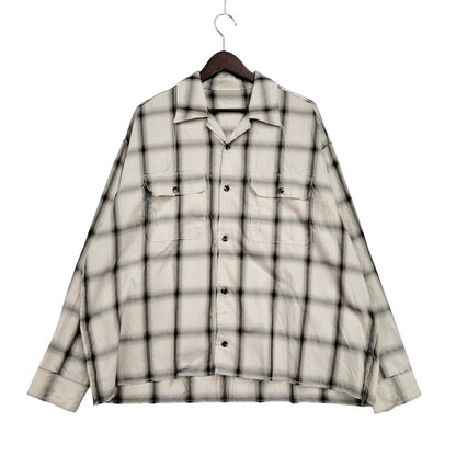 【中古美品】【メンズ】 LQUARTET エルカルテット COTTON OMBRE 50S COLLAR CRAFTSMAN SHIRT LQ25SS-LS-012 コットン オンブレ カラー クラフトマン シャツ チェック 長袖 トップス 140-251030-as-21-izu サイズ：M カラー：BLUE GRAY 万代Net店