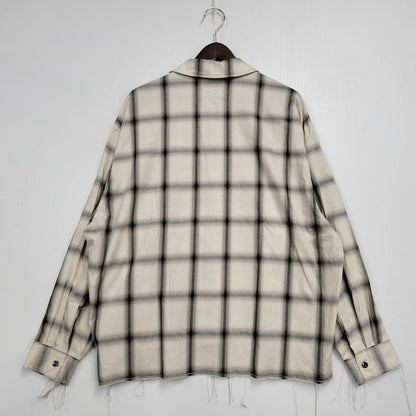 【中古美品】【メンズ】 LQUARTET エルカルテット COTTON OMBRE 50S COLLAR CRAFTSMAN SHIRT LQ25SS-LS-012 コットン オンブレ カラー クラフトマン シャツ チェック 長袖 トップス 140-251030-as-21-izu サイズ：M カラー：BLUE GRAY 万代Net店