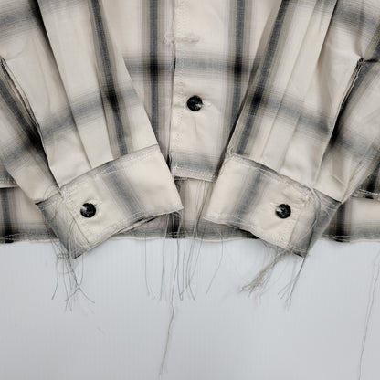 【中古美品】【メンズ】 LQUARTET エルカルテット COTTON OMBRE 50S COLLAR CRAFTSMAN SHIRT LQ25SS-LS-012 コットン オンブレ カラー クラフトマン シャツ チェック 長袖 トップス 140-251030-as-21-izu サイズ：M カラー：BLUE GRAY 万代Net店