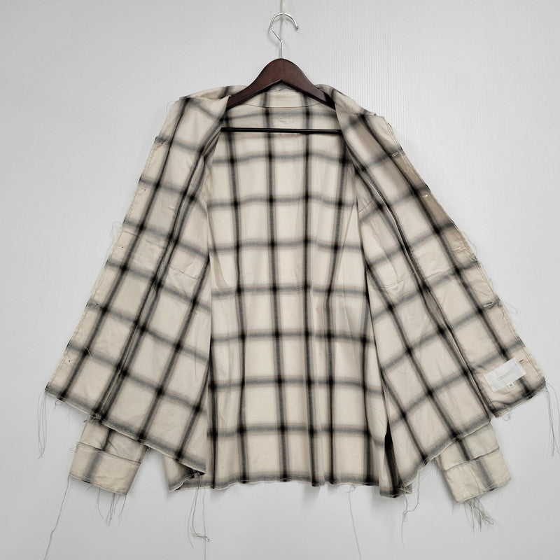 【中古美品】【メンズ】 LQUARTET エルカルテット COTTON OMBRE 50S COLLAR CRAFTSMAN SHIRT LQ25SS-LS-012 コットン オンブレ カラー クラフトマン シャツ チェック 長袖 トップス 140-251030-as-21-izu サイズ：M カラー：BLUE GRAY 万代Net店