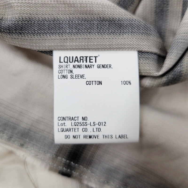 【中古美品】【メンズ】 LQUARTET エルカルテット COTTON OMBRE 50S COLLAR CRAFTSMAN SHIRT LQ25SS-LS-012 コットン オンブレ カラー クラフトマン シャツ チェック 長袖 トップス 140-251030-as-21-izu サイズ：M カラー：BLUE GRAY 万代Net店