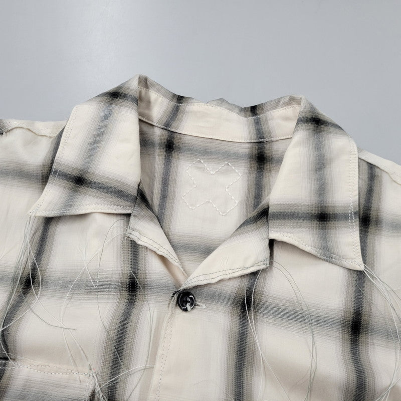 【中古美品】【メンズ】 LQUARTET エルカルテット COTTON OMBRE 50S COLLAR CRAFTSMAN SHIRT LQ25SS-LS-012 コットン オンブレ カラー クラフトマン シャツ チェック 長袖 トップス 140-251030-as-21-izu サイズ：M カラー：BLUE GRAY 万代Net店