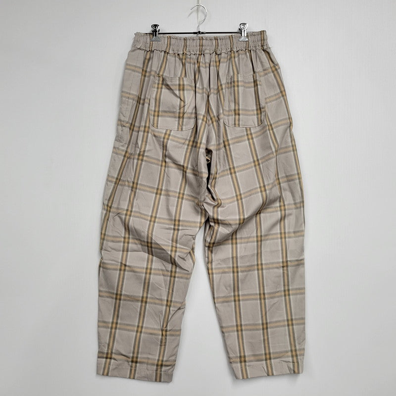 【中古美品】【メンズ】 LQUARTET エルカルテット OMBRE CRAFTSMAN PAJAMAS PANTS オンブレ クラフトマン パジャマパンツ チェック ボトムス 151-251030-as-28-izu サイズ：M カラー：BEIGE 万代Net店