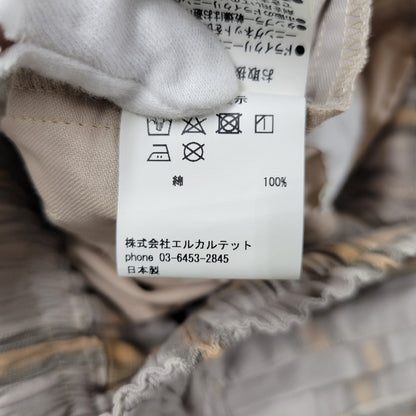 【中古美品】【メンズ】 LQUARTET エルカルテット OMBRE CRAFTSMAN PAJAMAS PANTS オンブレ クラフトマン パジャマパンツ チェック ボトムス 151-251030-as-28-izu サイズ：M カラー：BEIGE 万代Net店