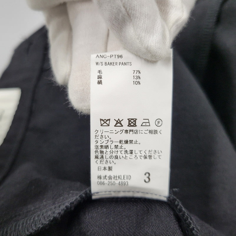 【中古美品】【メンズ】 ANCELLM アンセルム W/S BAKER PANTS ANC-PT96 ベイカーパンツ ボトムス 151-251030-as-07-izu サイズ：3 カラー：BLACK 万代Net店