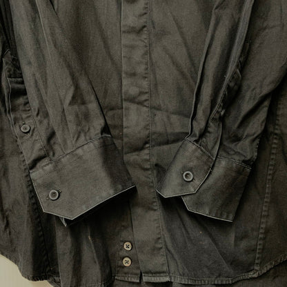 【中古品】【メンズ】 ARMANI COLLEZIONI アルマーニコレッツォーニ LS STAND COLLAR SHIRT ロングスリーブ スタンド カラー シャツ トップス 長袖 141-251106-ya-07-izu サイズ：17/43 カラー：BLACK 万代Net店