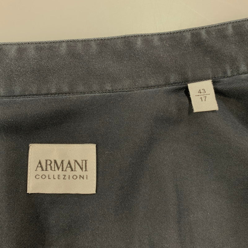【中古品】【メンズ】 ARMANI COLLEZIONI アルマーニコレッツォーニ LS STAND COLLAR SHIRT ロングスリーブ スタンド カラー シャツ トップス 長袖 141-251106-ya-07-izu サイズ：17/43 カラー：BLACK 万代Net店