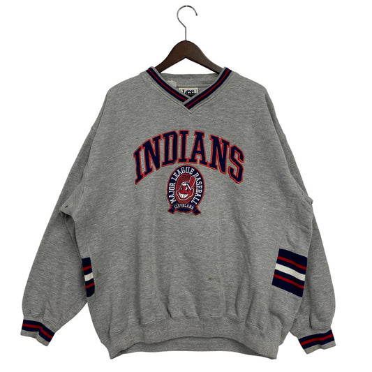 【中古品】【メンズ】 LEE SPORT リー スポーツ INDIANS V-NECK SWEAT SHIRT Vネック スウェットシャツ トレーナー 長袖 トップス 146-251109-as-03-izu サイズ：XL カラー：グレー 万代Net店