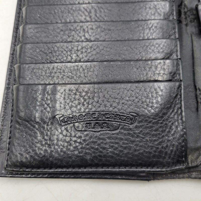 【現状渡し品】【メンズ】 CHROME HEARTS クロムハーツ WAVE WALLET ウェーブウォレット 長財布 190-251214-as-08-izu カラー：ブラック 万代Net店