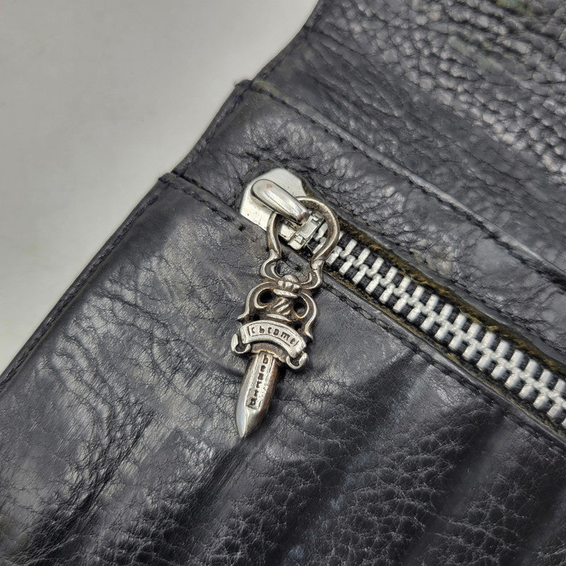 【現状渡し品】【メンズ】 CHROME HEARTS クロムハーツ WAVE WALLET ウェーブウォレット 長財布 190-251214-as-08-izu カラー：ブラック 万代Net店
