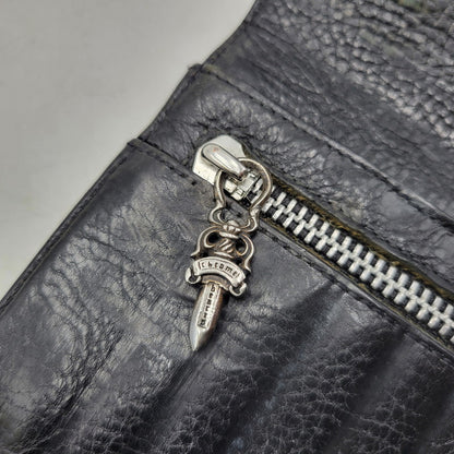 【現状渡し品】【メンズ】 CHROME HEARTS クロムハーツ WAVE WALLET ウェーブウォレット 長財布 190-251214-as-08-izu カラー：ブラック 万代Net店
