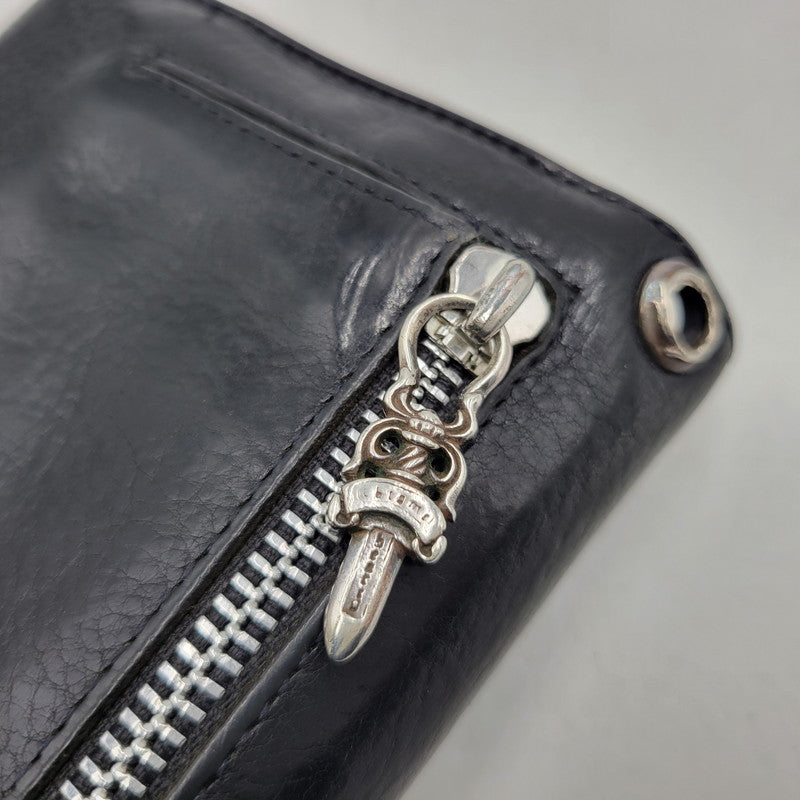 【現状渡し品】【メンズ】 CHROME HEARTS クロムハーツ WAVE WALLET ウェーブウォレット 長財布 190-251214-as-08-izu カラー：ブラック 万代Net店
