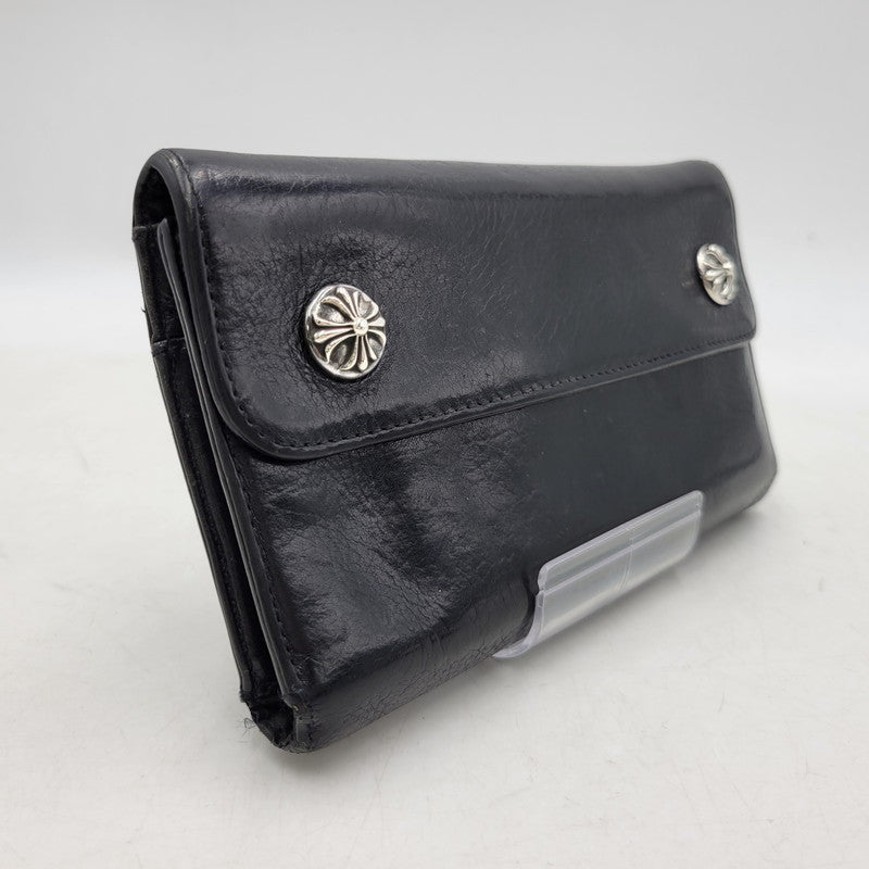 【現状渡し品】【メンズ】 CHROME HEARTS クロムハーツ WAVE WALLET ウェーブウォレット 長財布 190-251214-as-08-izu カラー：ブラック 万代Net店