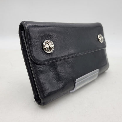 【現状渡し品】【メンズ】 CHROME HEARTS クロムハーツ WAVE WALLET ウェーブウォレット 長財布 190-251214-as-08-izu カラー：ブラック 万代Net店