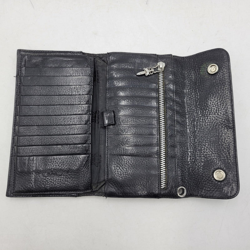 【現状渡し品】【メンズ】 CHROME HEARTS クロムハーツ WAVE WALLET ウェーブウォレット 長財布 190-251214-as-08-izu カラー：ブラック 万代Net店