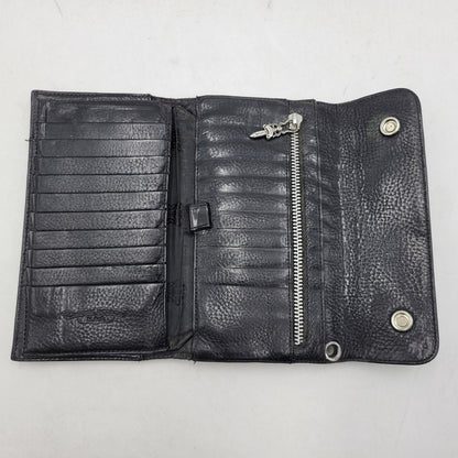 【現状渡し品】【メンズ】 CHROME HEARTS クロムハーツ WAVE WALLET ウェーブウォレット 長財布 190-251214-as-08-izu カラー：ブラック 万代Net店